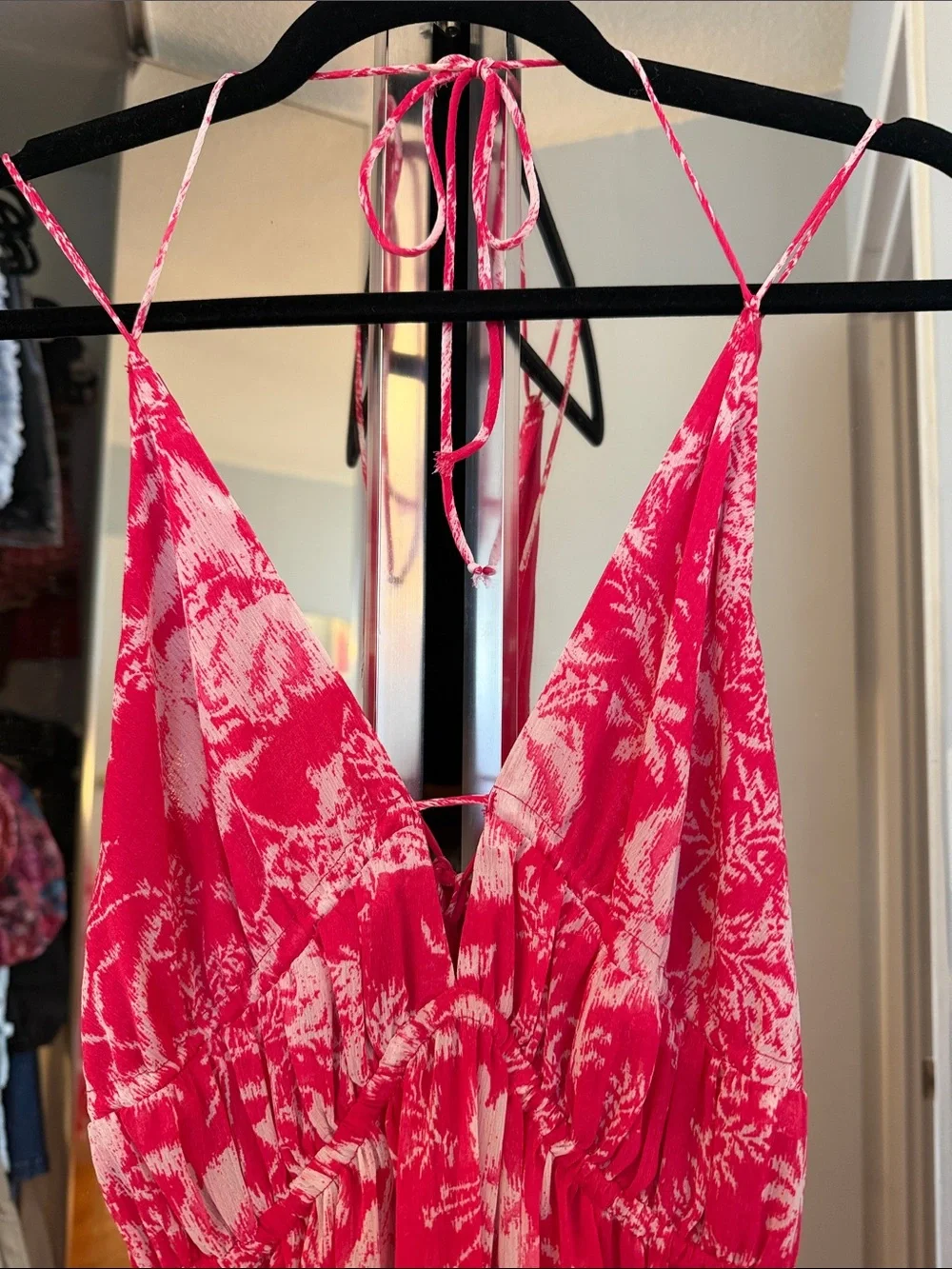Pink BA&SH Strappy Floral Maxi Dress